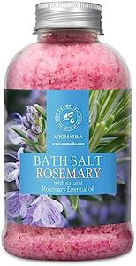 Sel de Bain au Romarin 600g avec Huile Essentielle Romarin Naturel - Sels de Bain pour Soin du Corps - Idéal pour un Bon Sommeil - Beauté - Bain - Aromathérapie