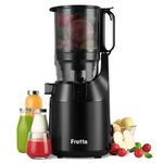 Cold Press Juicer, Fretta Slow Masticating Machines with 135mm&1.8L Chute, Fit Whole Fruits & Vegetables, Easy Clean,Self Feeding Juicer with High Juice Yield, BPA Free Tritan 250W (Black)