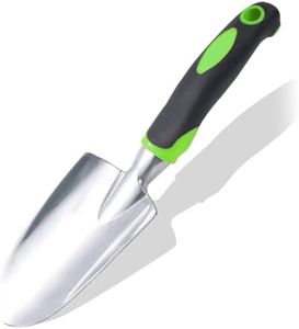 Garden Trowels Hand Tool, Small Gardening Shovel with Rubber Handle, Stainless Steels Hand Trowel Garden Tool for Gardening, Weeding, Transplanting and Digging in Garden Beds (Green)