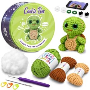 Cookie Box Crochet Kit for Beginners, Turtle Hugo