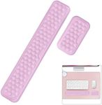 Giecy Keyboard Wrist Rest Pad and Ergonomic Mouse Wrist Support Cushion Set - Pain Relief Memory Foam & Anti-Slip Base for for Home Office Desk Computer Laptop (Pink)