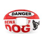 Battle Sports Oxygen Football Mouthguard - Football Mouth Guard with Strap, Superior Airflow & Better Performance, Maximum Breathability, Works with Braces - Beware of Dog/Red