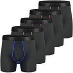 Mens Boxer Briefs Quick Dry Sport Boxer Briefs No Ride-up 6’’Athletic Mesh Performance Underwear with Fly for Men Pack