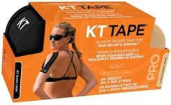 KT Tape PRO 2 Pack Synthetic Elastic Kinesiology Therapeutic Tape, 20 count - 10" Precut Strips (Black and Beige)