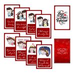 PUREZENTO Love You Forever: Love Story Romantic Cards: Cute Messages Cards Gift For Couples On Anniversaries,Valentines Set Of 9 Cards,Anniversary