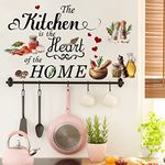 Runtoo Kitchen is The Heart of The Home Wall Sticker Food Lettering Quotes Saying Wall Decals Kitchen Dining Room Restaurant Wall Decor