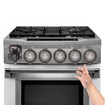 6 Pack Stove Knob Covers for Child Safety, Double-Key Design and Upgraded Universal Size Gas Knob Covers Clear View Childproof Oven Knob Covers for Kids, Babies (6 Packs-Black)