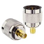 BOOBRIE 2-Pack N Male to SMA Female Connector SMA to N-Type RF Coax Coaxial Adapter for WiFi Antenna, Analyzer, Signal Booster, Radio, Repeater