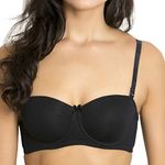 Zivame Women's Cotton Padded Wired Half Cup Strapless/Multiway Bra (ZI1134-Anthracite_Black_38d)