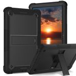 YINLAI for Lenovo Tab M10 Plus 10.6"(3rd Gen) 2022 Case 3 in 1 Hybrid Shockproof with Kickstand Rugged Sleeve Cross Support Silica Gel Full Body Protective Kids Cases Girls Tablet Covers, Black