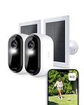 Arlo Essential 2 HD Video Security Camera Outdoor & 2 Solar Panels, 6-Month Battery, Colour Night Vision, Light, Siren, 2 Way Audio & WiFi, Arlo Secure Free Trial, 2 Cameras, White