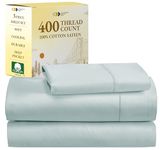 California Design Den Soft 100% Cotton Sheets, Twin XL Sheets Set 3 Pieces, 400 Thread Count Sateen, Dorm Rooms & Adults, Deep Pocket Sheets, Cooling Sheets (Seafoam)