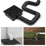 Evoloo Downspout Extension Kit,Square Catch Basin Drain Kit,Low Profile Catch Basin Drainage,Rain Pipe Drain Gutter,No Digging Required