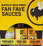 Buffalo Wild Wings Fan Fave Sauces Parm Garlic, Honey BBQ, Asian Zing 48 FL OZ