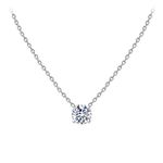 S.Leaf Dainty Cubic Zirconia Necklace Solitaire Necklace Sterling Silver CZ Diamond Pendant Necklaces Gold Necklaces for Women, Metal, Cubic Zirconia