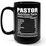 Lovesout Funny Pastor Nutritional Facts Christmas 2024 Gifts Black Coffee Mug 15oz