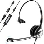 Wantek USB Headset with Microphone Noise Cancelling & in-line Controls, Computer Headphones for Laptop PC Skype Zoom Webinar Classroom Home Office Business, Clear Chat, Ultra Comfort