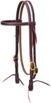 Weaver Leather Working Tack Solid Brass Browband Headstall, Golden Chestnut, 5/8"