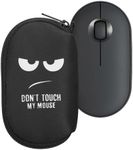 kwmobile Neoprene Case Compatible with Logitech Pebble Mouse 2 M350s / M350 - Case Bag - Don't Touch My Mouse White/Black