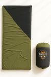 RhinoKraft Spartan Olive Rectangular Sleeping Bag | Lightweight 1.3 kg | Comfort 12 °Celcius | Durable Nylon & Reliance Fibre | Packable for Camping, Biking & Trekking