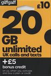 02 GIFFGAFF Triple Sim Card, £5 Credit, Unlimited Calls/Texts/Data - LTE, 43279338 Model - For Multiple Phone Brands