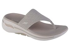 Skechers Women's GO Walk Arch FIT Weekender Sandal, Natural Textile, 8 UK