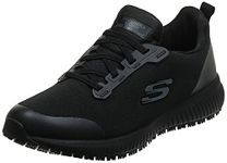 Skechers for Work Women's Squad SR Food Service Shoe,Black Flat Knit 1,8 M US