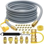 GardenNow 18FT 3/8" ID Natural Gas Hose, Low Pressure LPG Hose with Quick Connect, for Weber, Char-Broil, Pizza Oven, Patio Heater and More NG Appliance Propane to Natural Gas Conversion Kit