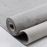 Gray Suede Headliner Fabric with Foam Backing Material, Microsuede Automotive Home Headliner DIY Repair Fabrics - 72"×60"