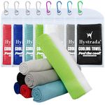 Hystrada 8 Pack Cooling Towels 40" x 12"-Cooling Scarf, Cold snap Cooling Towel for Instant Cooling Relief for All Physical Activities:Golf, Fitness, Camping, Hiking, Yoga, Pilates