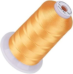 Simthread 5500Yds Embroidery Thread, 5000M High-Yardage 40WT 100% Polyester Thread – 170+ Vivid Colors, High-Speed Rated – Compatible with Brother, Singer, Janome & More - Cream Yellow 812
