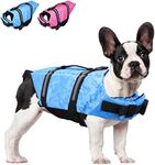 Neween Dog Life Jacket with Reflective Stripes, Adjustable Dog Life Preserver Ripstop Dog Life Vest with High Flotation and Lift Handle, Pet Lifesaver Swimsuit for Small Dogs (Blue, Small)