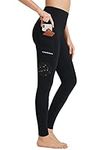 BAYGE Women's Thermal Sport Leggings Winter High Waist Fleece Lined Waterproof Non-See-Through Tummy Control Slim Fit Yoga Pants Sports Pants Sweatpants Fitness Pants with Pockets, Black, M