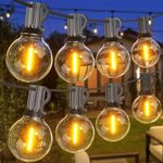 SUWIN 120FT Outdoor String Lights, G40 LED Festoon Lights Outdoor, IP45 Waterproof Globe Garden Lights with 60+2 Bulbs, 2700K Outside Patio Lights for Décor Cafe Party (Upgraded)