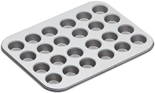 KitchenCraft KC2BK22 Non Stick Mini Muffin Tin / Mince Pie Baking Tray, 24 Holes, 35 x 27 cm Silver