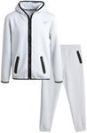 Reebok Boys' Sweatsuit - Active Fleece Zip Hoodie Sweatshirt and Jogger Sweatpants (2T-12), Size 12, Solid Light Grey