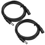 ANLINK 2 Pack 2M/6ft DC Power Extension Cable 5.5mm*2.1mm Male to Female Power Cord for CCTV Security Surveillance Cameras, LED Strip, Router, 12V DC Power Supply Adapter and More (Black)