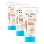 Aveeno Kids Moisturising Face & Body Lotion (3 x 150ml), Non-Greasy Body and Face Moisturiser With Gentle Fragrance, Kids' Moisturising Lotion Suitable for Sensitive Skin