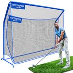 Golf Hitting Net with Extra Striking Net, 10x7FT Heavy Duty Practice Nets for Golfers Backyard Driving Swing Chipping, Golf Impact Nets with Metal Frame and Storage Bag, Indoor Outdoor Use
