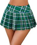 Avidlove Skirts for Women Y2k Mini Skirt Casual Pleated Short Skirts Pleated Cheer Skirt Green Plaid