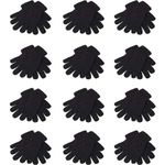 GM Apparel 12 Pairs – Thermal Gloves for Mens, Women’s Unisex Magic Stretch Gloves Mittens – Ideal Winter Spring Wear – Winter Warm – Indoor And Outdoor – One Size – Black