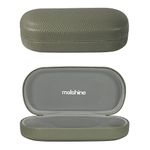 molshine Hard Shell Leather Sunglasses Case,Classic Large Glasses Case for Women Men,Sunglass Eyeglasses (Olive green)