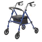 Panana Folding Rollator, Lightweight Mobility Walker with Padded Seat,Lockable Brake and Carry (15cm Wheels Blue)