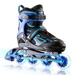 2pm Sports Adjustable Light up Kids Inline Skates, Inline Skates for Boys and Girls - Blue Small