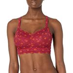 Cosabella Women's Say Never Printed Curvy Sweetie Bralette Bra, Diamond Deep Ruby, S