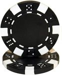 Brybelly 50 Black Clay Composite Striped Dice 11.5 Gram Poker Chips
