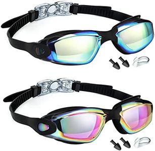 LOCONHA Swim Goggles, 2 Pack Swimming Goggles Anti Fog No Leaking For Adult Women Men Youth