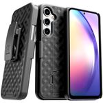 for Samsung Galaxy A35 5G (2024) Case with Belt Clip Holster, Kickstand Slim Cover Phone Case for Galaxy A35 5G - Black