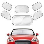 6 Pcs Car Windshield Sunshade, Car Sun Shade, Blocks UV Rays Sun Visor Protector, Front Window Sunshades, Foldable Car Sunshade Windscreen for SUV Truck to Keep Vehicle Cooler