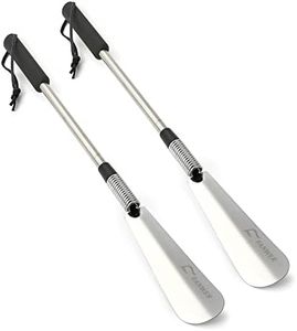 Shoe Horn Long Handle for Seniors, Set of 2, Extendable (16" to 31") Metal Shoehorn, Wear Shoes without Bending, Suitable for People of Different Heights